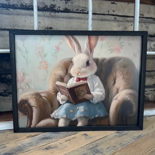HMK073 Reading Rabbit Box Frame - JanMichaels Art and Home