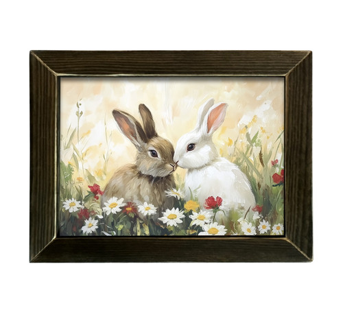 HMK359L Two Floral Bunnies