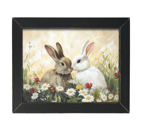 HMK359L Two Floral Bunnies