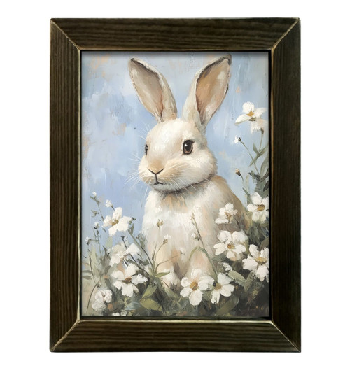 HMK391L White Vintage Bunny