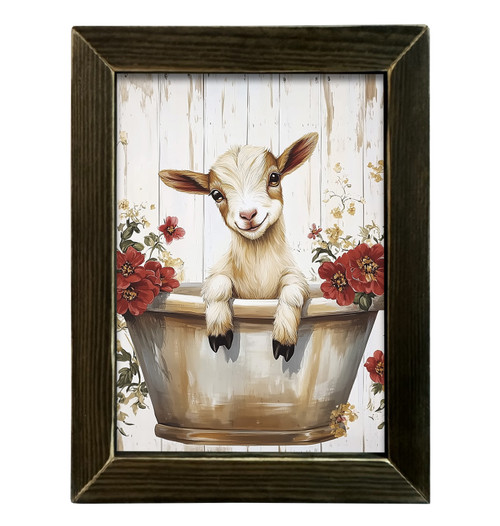 HMK453L Floral Goat in Bathtub