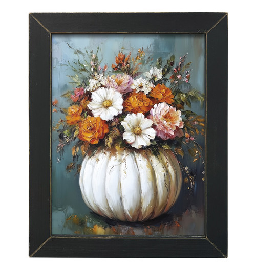 HMK332L Floral Pumpkin Vase