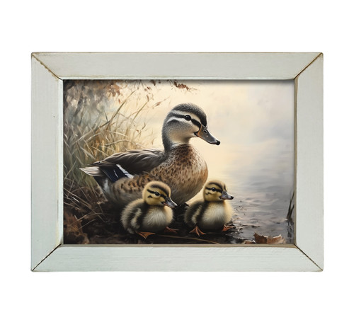 HMK529L MOTHER AND BABY DUCKS 12X16 LATH