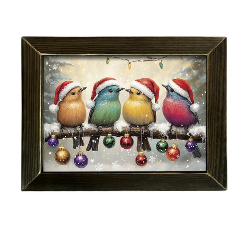 HMK533L WINTER CHICKADEES 12X16 LATH