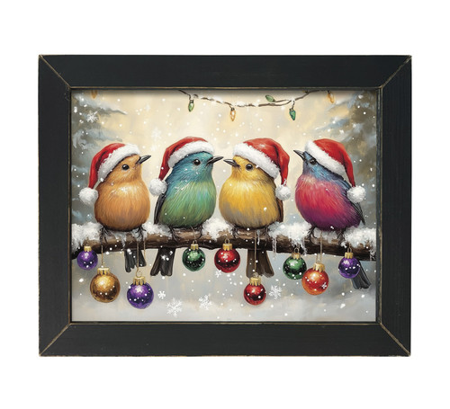 HMK533L WINTER CHICKADEES 12X16 LATH