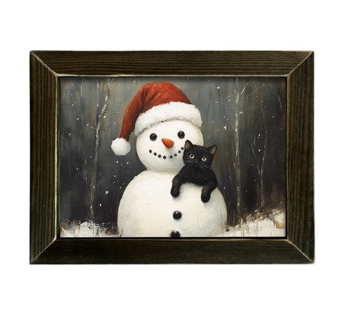 HMK620L SNOWMAN CAT FRIENDS 12X16 LATH