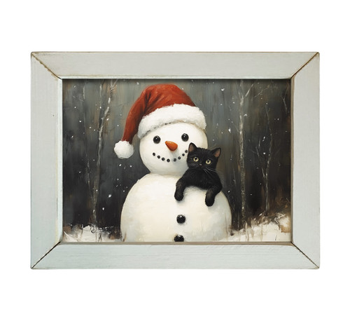 HMK620L SNOWMAN CAT FRIENDS 12X16 LATH