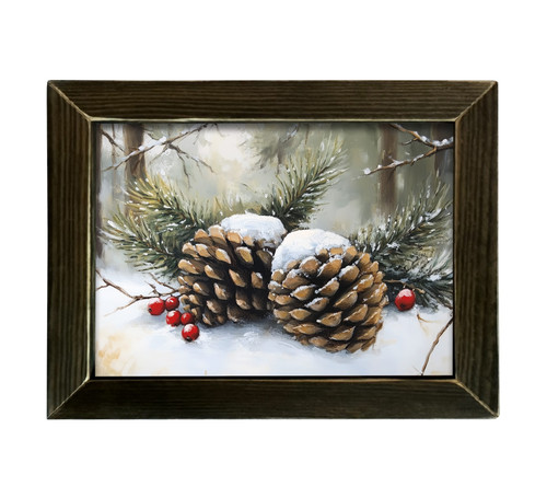 HMK628L WINTER PINECONES 12X16 LATH