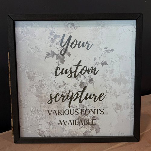 SCRIPTURE DROP BOX 18X18 FRAME CREAM