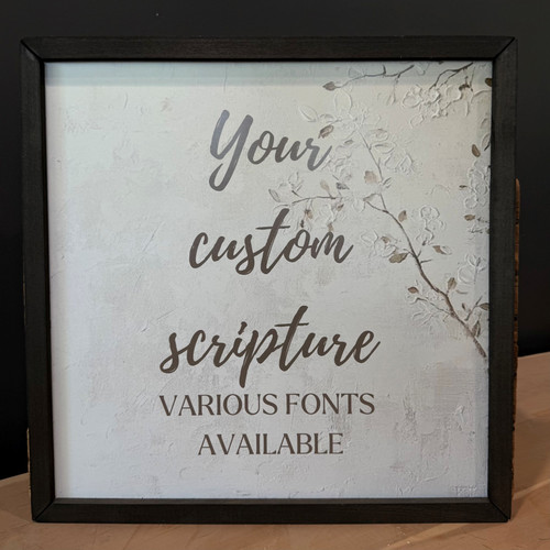 SCRIPTURE DROP BOX 18X18 FRAME WHITE/BROWN