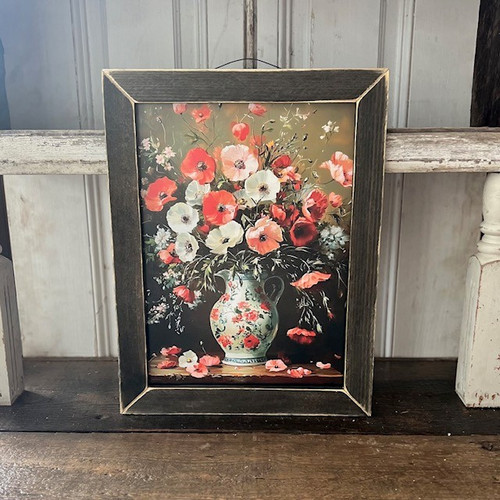 HMK662L Vintage Red Flowers