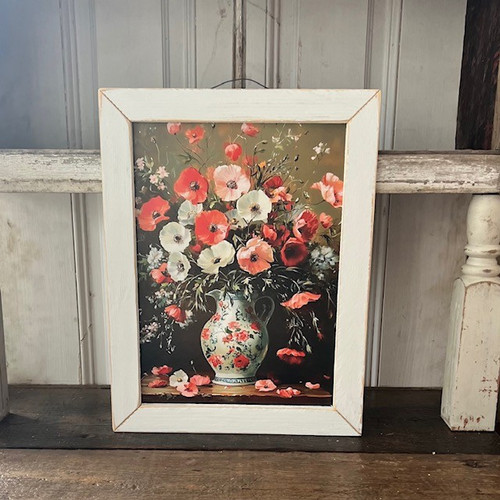 HMK662L Vintage Red Flowers