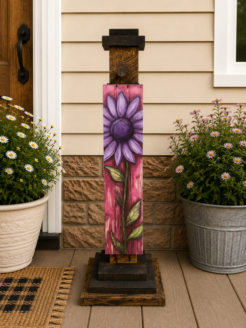 HMK847P Purple Sunflower Porch Sign