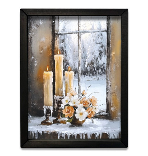 HMK947 Frosty Candle Lit Morning Box Frame