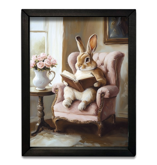 HMK073 Reading Rabbit Box Frame - JanMichaels Art and Home