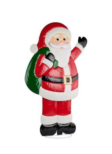 48"H X 27"L  TIN SANTA FIGURE