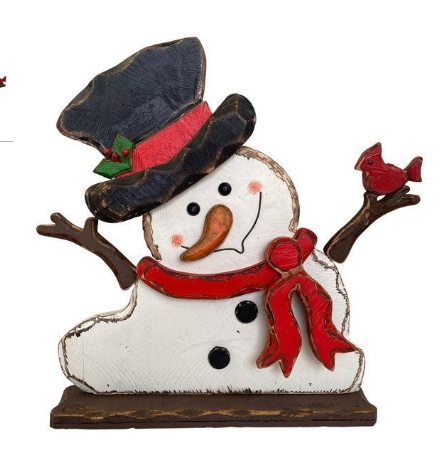 35"W X 32.5"H WOOD SNOWMAN W/