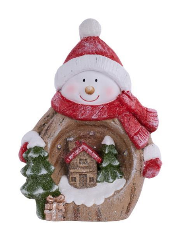 14.5"H SANTA W/TREE/CANDY CANE W/LED