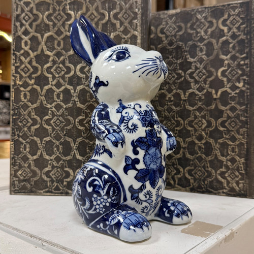 9.5"H X 5.5"L X 4.5"W PORCELAIN RABBIT