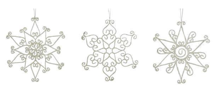 3 ASST 12"DIA WIRE SNOWFLAKE (each)