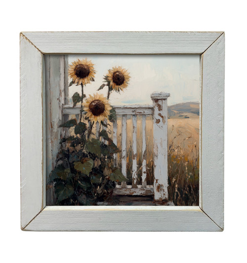 HMK1165L Sunflowers by the Railing
