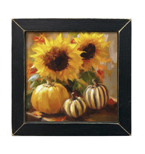 HMK1166L Striped Gourds & Sunflowers