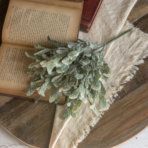12" FROSTED MISTLETOE BUSH