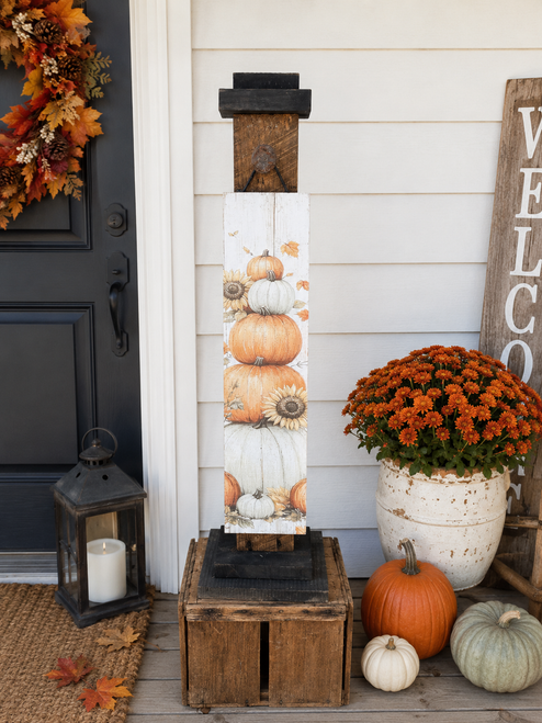 HMK1210P Stacked Pumpkins Porch Sign