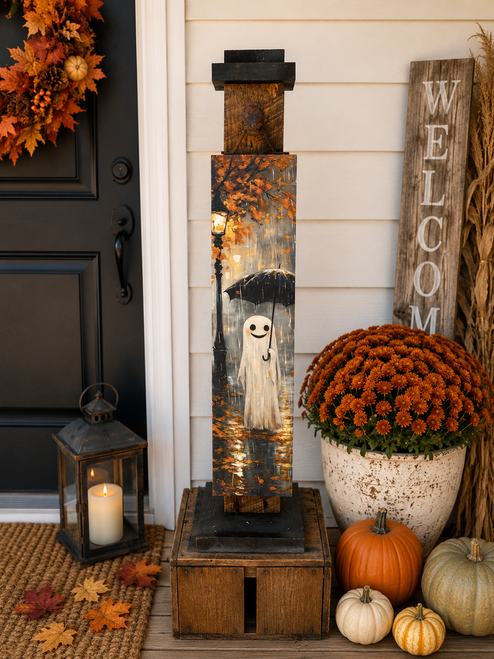 HMK1239P Rainy Ghost Porch Sign