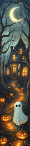 HMK1244P Spooky Ghost House Porch Sign