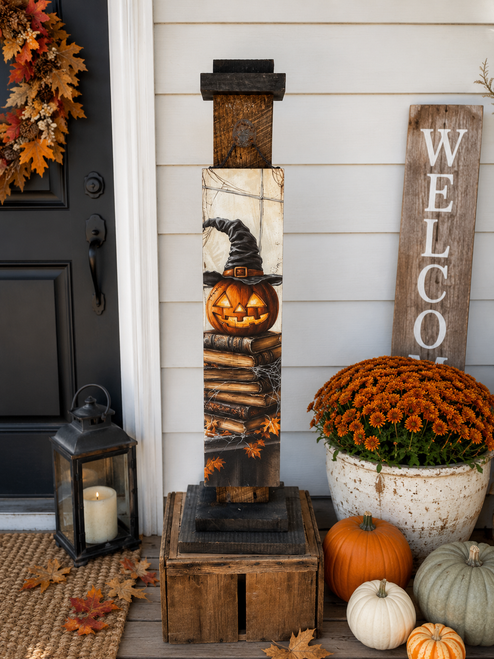 HMK1249P Jack O Lantern Books Porch Sign