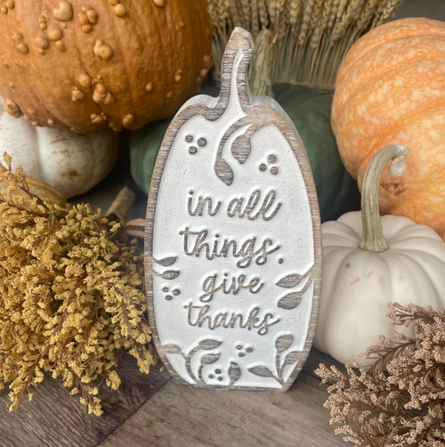 Thanks Pattern Carved Pumpkin