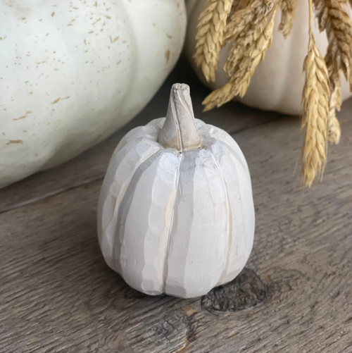 Sm. White 3D Carved Pumpkin