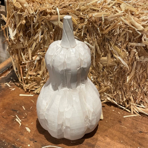 White 3D Carved Gourd