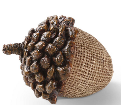 3.5in LIGHT BROWN RESIN ACORN W/PINECONE TOP