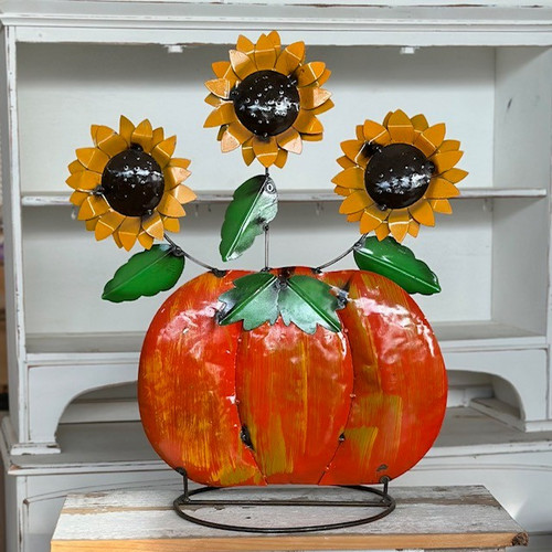 PUMPKIN WITH SUNFLOWERS