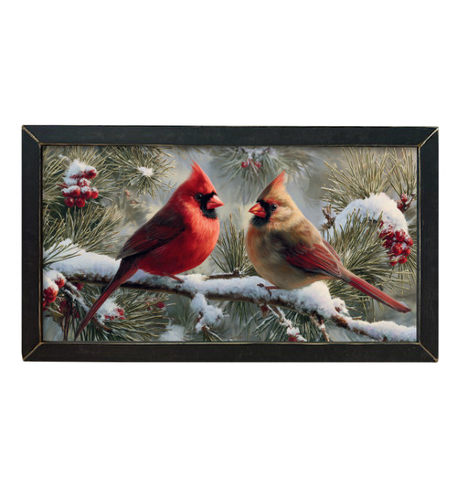 HMK1273L Two Cardinals in Pine