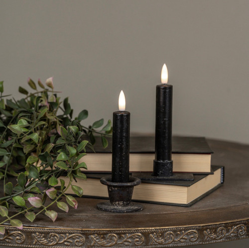 SET/2 3D FLAME BLACK TEALIGHT CANDLES