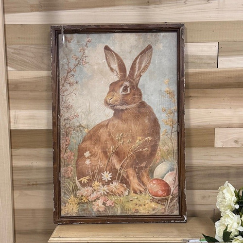 FRAMED CURIOUS BUNNY PRINT