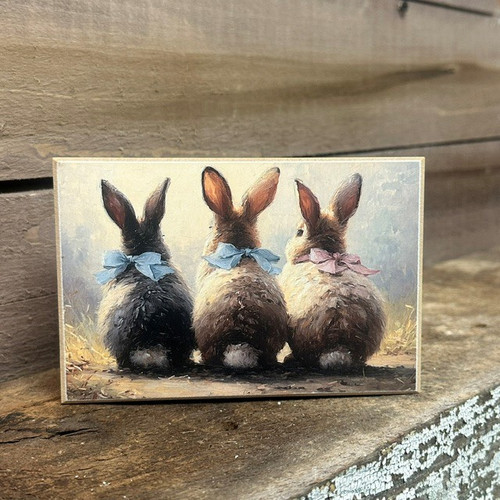 HMK1370B Three Bunny Babies Block