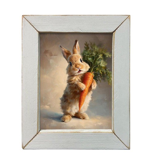 HMK1441L Rabbits Carrot Portrait