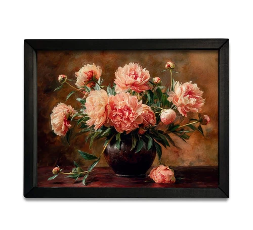 HMK1479 Peach Peonies Box Frame
