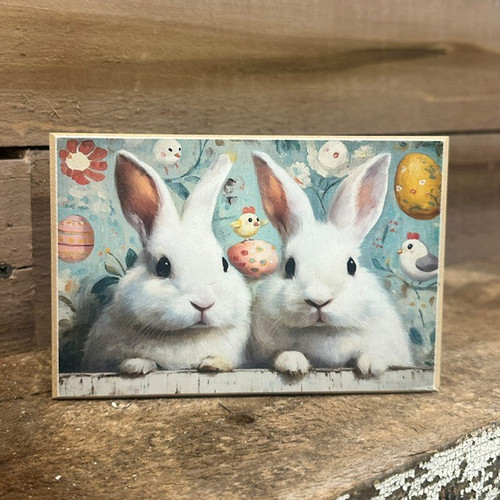 HMK1491B Two Bunny Besties Block