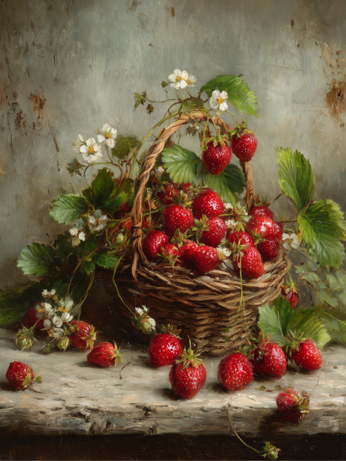 HMK1501B Basket of Strawberries Block