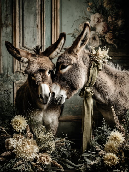 HMK1508B Heirloom Donkey Love Block