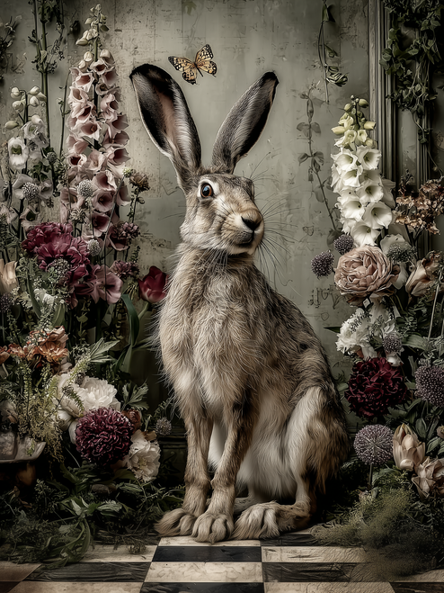 HMK1510B Heirloom Jack Rabbit Block