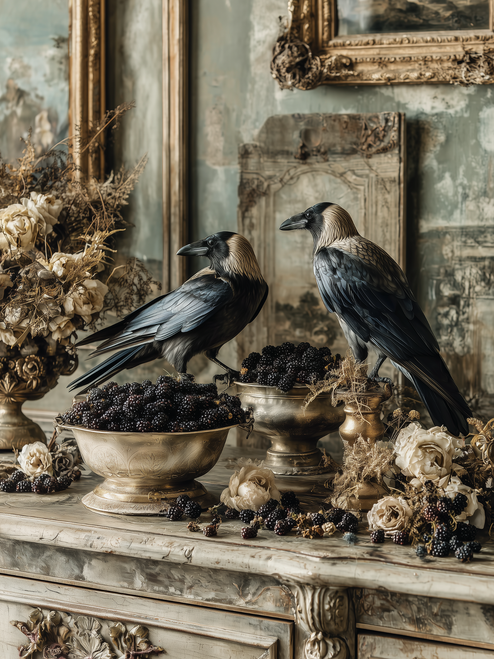 HMK1516 Heirloom Black Birds Box Frame