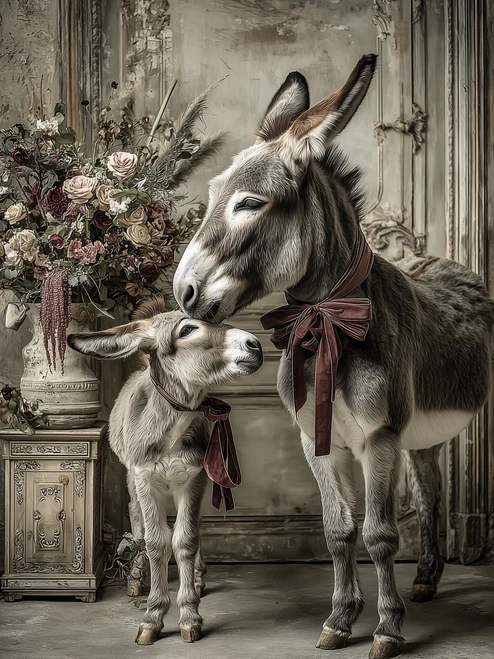 HMK1525B Heirloom Donkey Baby Block