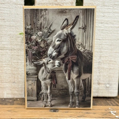 HMK1525B Heirloom Donkey Baby Block