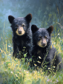 HMK1527L Black Bear Cubs
